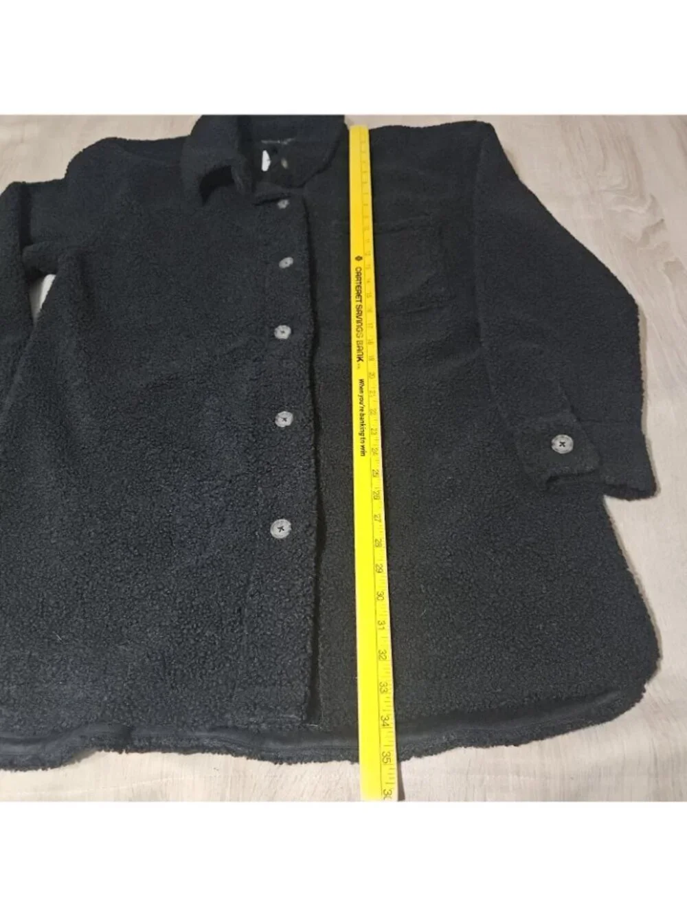 Lucky Brand Size L  Black Teddy Sherpa Shirt Jacket Shacket Oversized